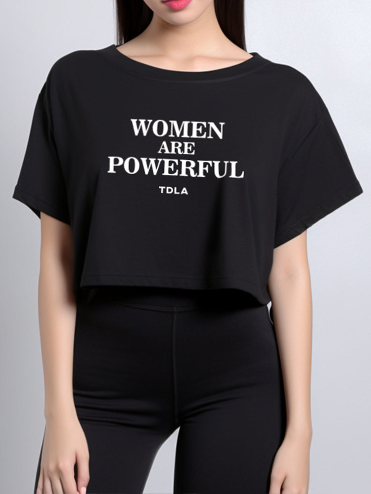 LTE64 crop top oversize OLC women are powerful hitam