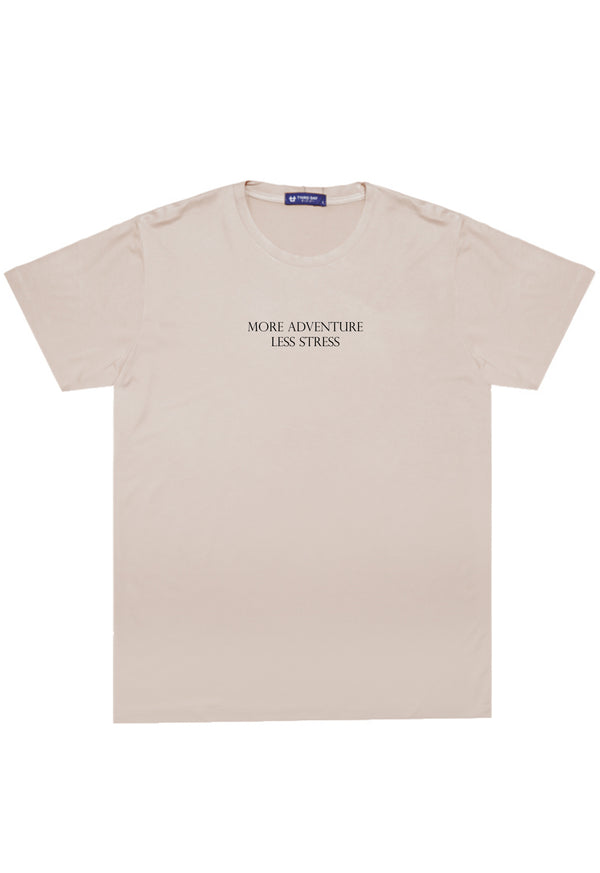 MTQ65 Third Day T shirt kaos distro jepang instacool kaos graphic tulisan "more adventure" krem cream beige
