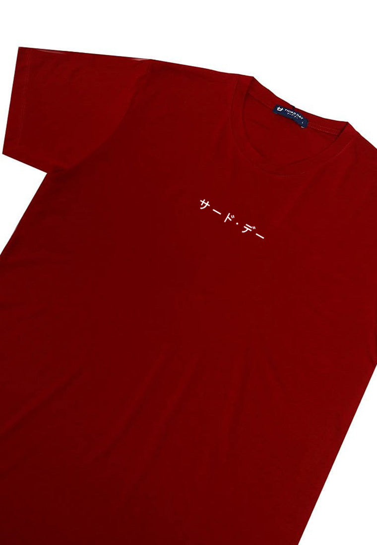 MTQ66 Third Day T shirt kaos distro jepang instacool kaos graphic tulisan "small katakana" merah maroon