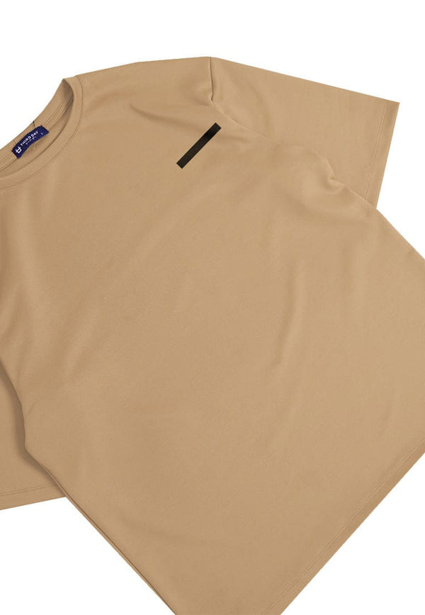 MTR07 kaos oversize baju koko modern bahan scuba tebal "simple stripe" khaki