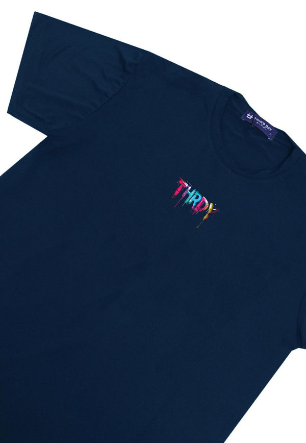 MTR18 Kaos T-Shirt Pria Instacool unisex "Thrdy multicolor drip" navy