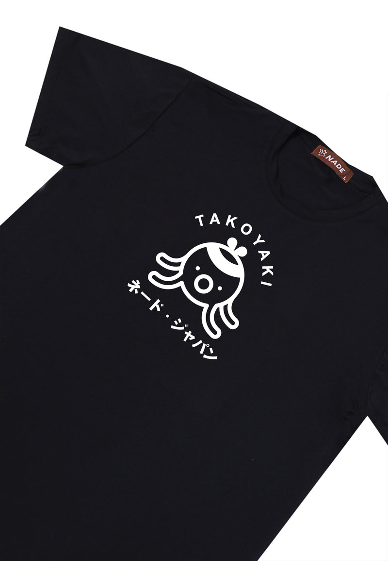 NTD37 kaos slim fit anti kusut drifit stretch "takoyaki" hitam