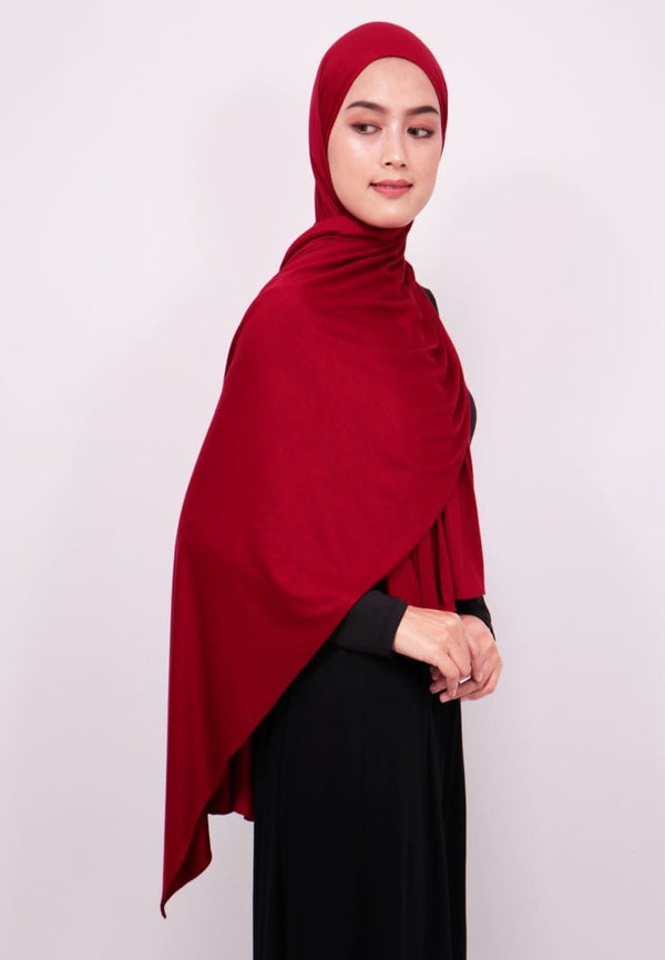 Daw Project DH031 Milan Hijab Pashmina Spandex Maroon