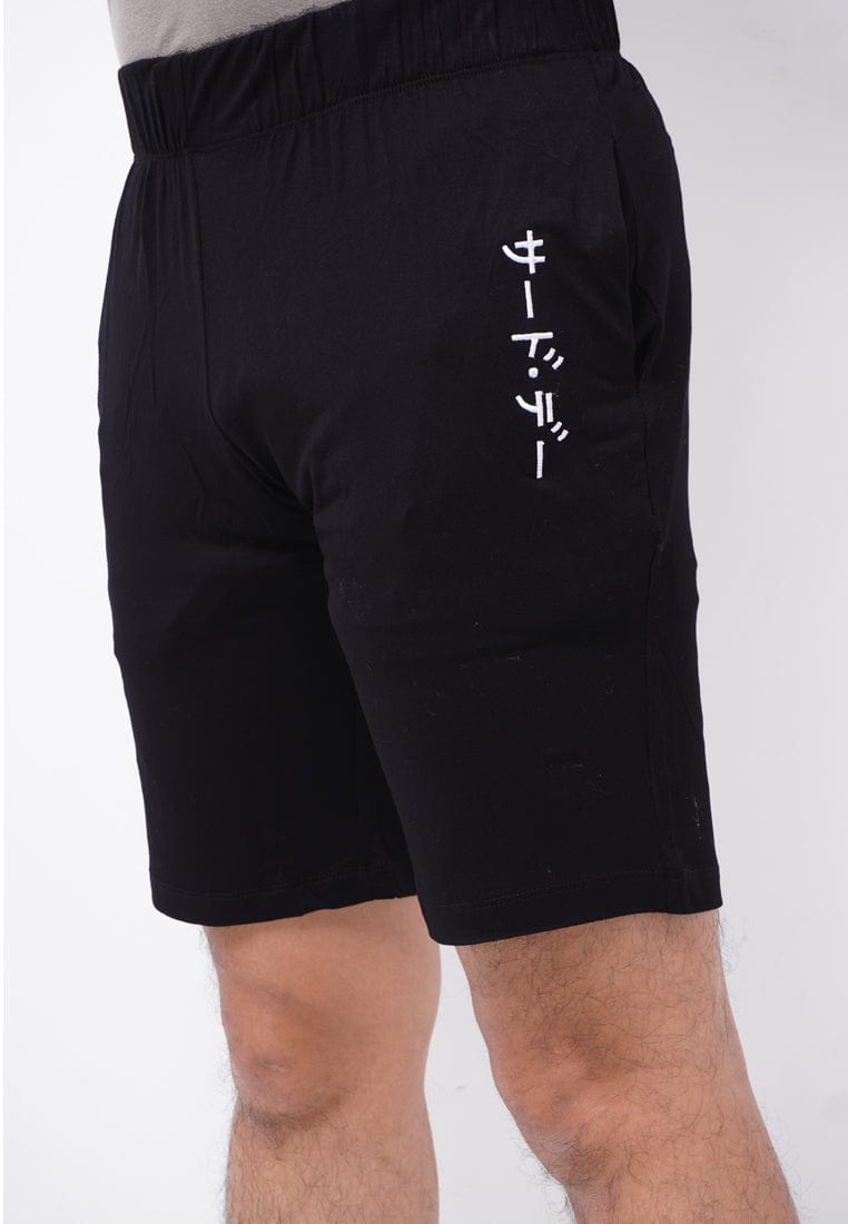 Third Day MC010 Instacool Pyjama Celana Pendek Shorts Black Katakana Vertikal