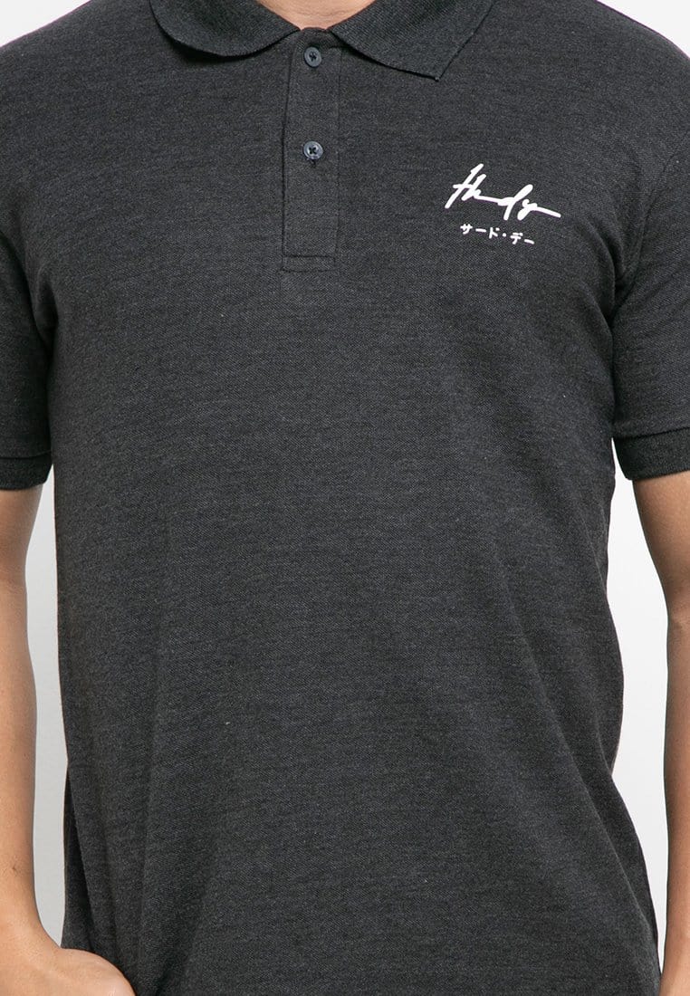 Third Day MTH03 polo casual pria thdy sign shirt hitam