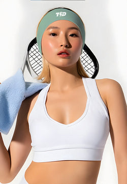 ABA10 Sweatband Headband Padel Tennis Lari Anti Bau , drifit, super stretch hijau sage Td Bolt
