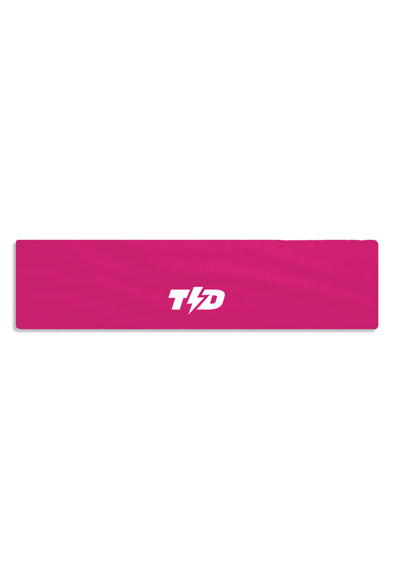 ABA11 Sweatband Headband Padel Tennis Lari Anti Bau , drifit, super stretch shocking pink Td Bolt