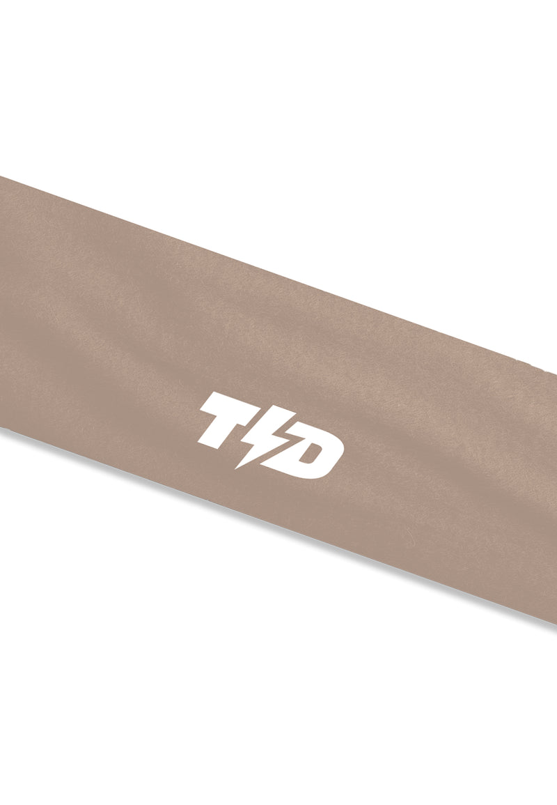 ABA12 Sweatband Headband Padel Tennis Lari Anti Bau , drifit, super stretch coklat muda Td Bolt