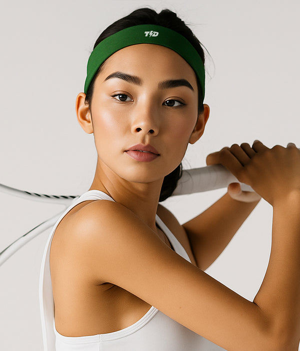 ABA17 Sweatband Headband Padel Tennis Lari Anti Bau drifit super stretch dark green Tdbolt