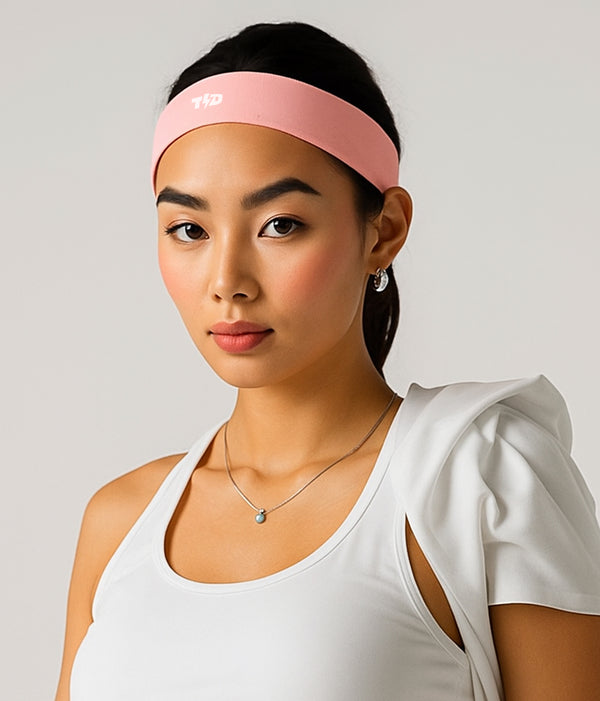 ABA18 Sweatband Headband Padel Tennis Lari Anti Bau drifit super stretch baby pink Tdbolt