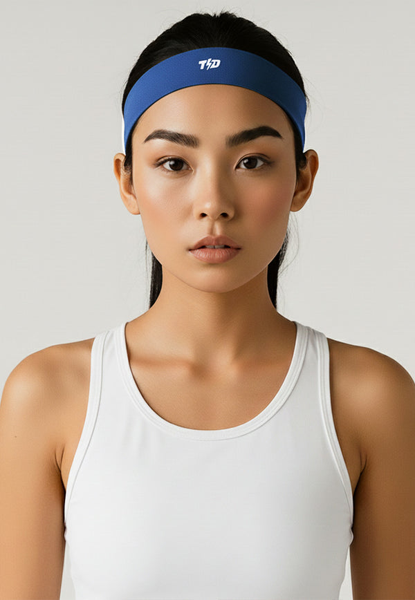 ABA21 Headband Sport Wanita Olahraga Padel Lari Running Anti Odor "cobalt blue biru"