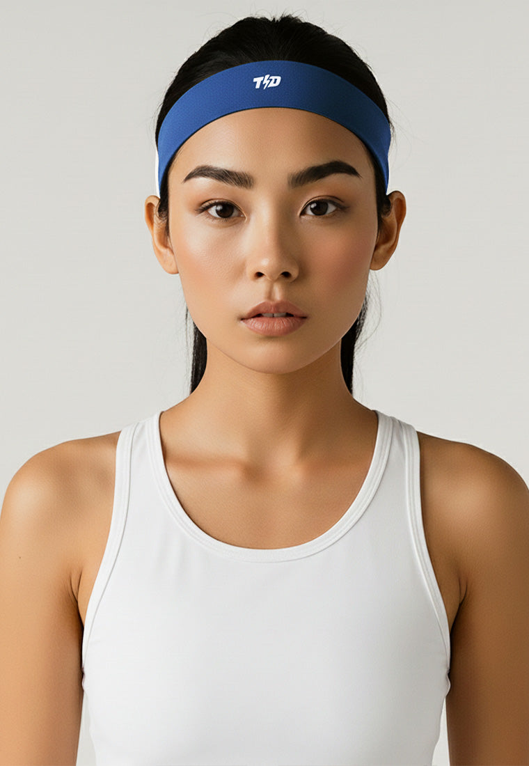 ABA21 Headband Sport Wanita Olahraga Padel Lari Running Anti Odor "cobalt blue biru"