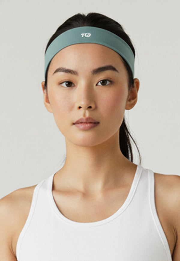 ABA23 Headband Korea Olahraga Wanita Padel Tennis Lari Badminton Anti Odor Stretch drifit "aqua green hijau"