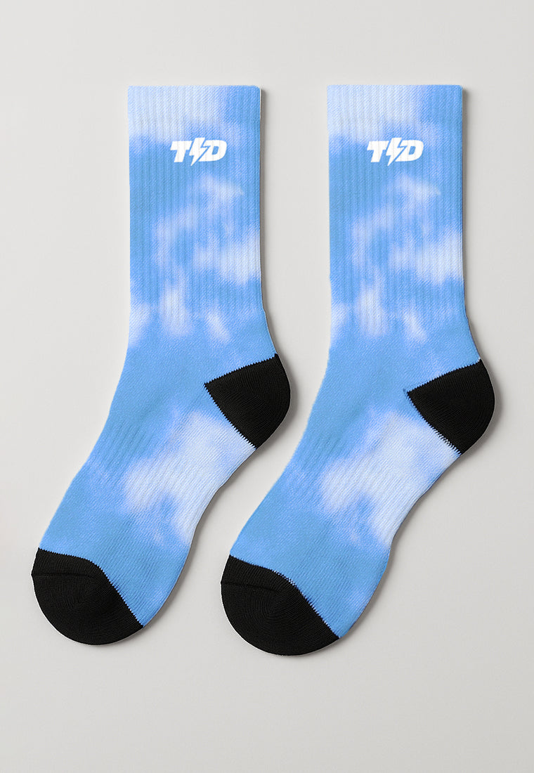 ABA26 Kaos Kaki Wanita Biru Tie Dye Td Bolt