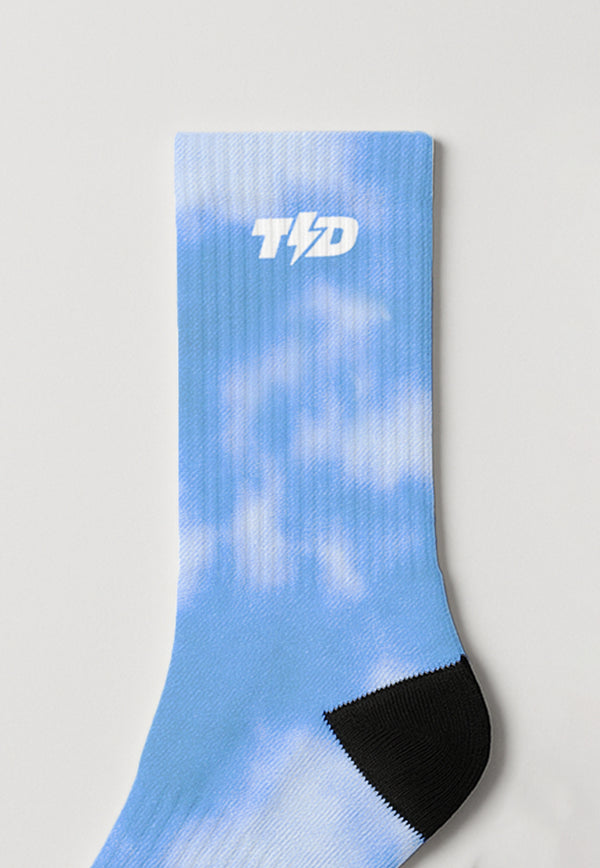 ABA26 Kaos Kaki Wanita Biru Tie Dye Td Bolt