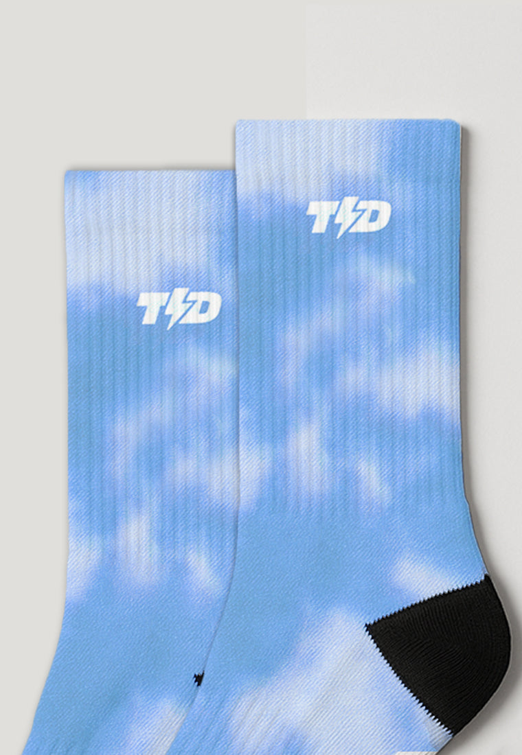ABA26 Kaos Kaki Wanita Biru Tie Dye Td Bolt