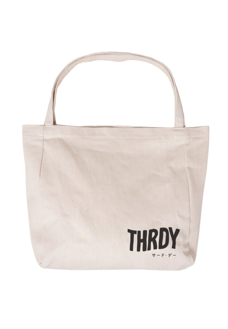 AMD03 totebag kanvas zipper besar krem "thrdy wave" canvas tebal