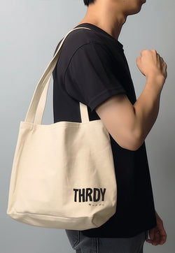 AMD03 totebag kanvas zipper besar krem "thrdy wave" canvas tebal