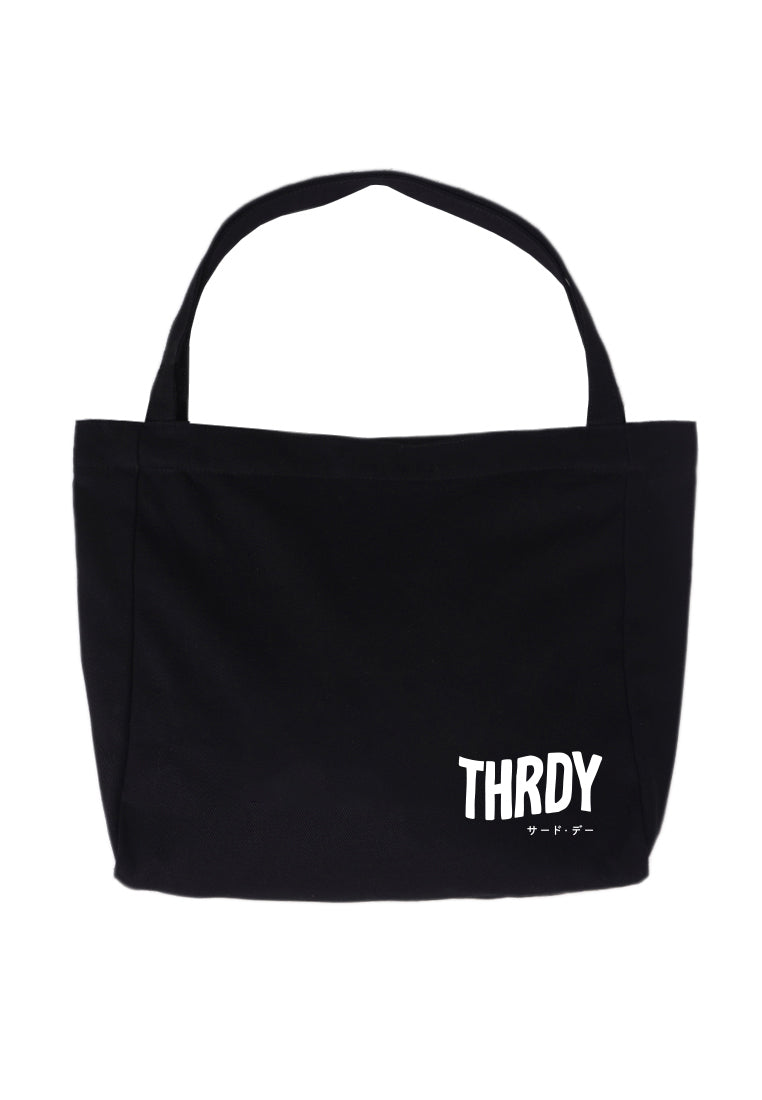 AMD04 totebag kanvas zipper besar hitam "thrdy wave" canvas tebal