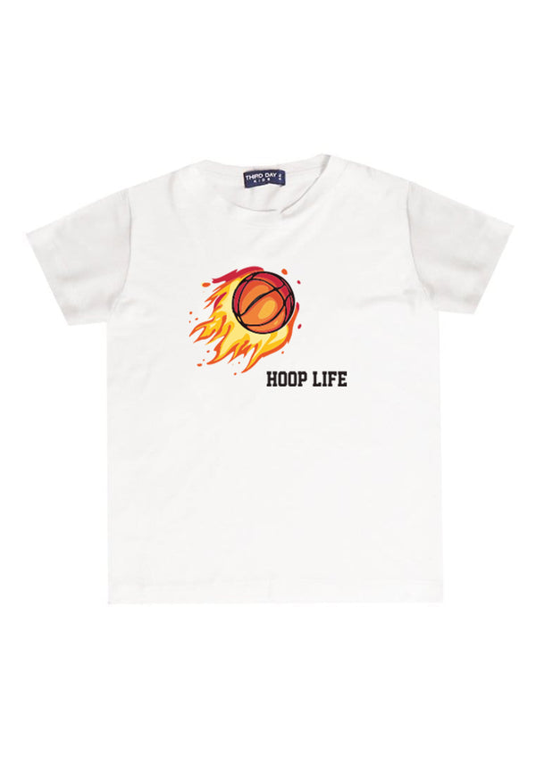 KU034 Kaos Anak Bahan Adem Halus "hoop life" putih