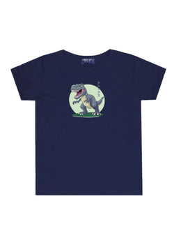 KU038 Kaos Anak Bahan Adem Halus "trex" navy