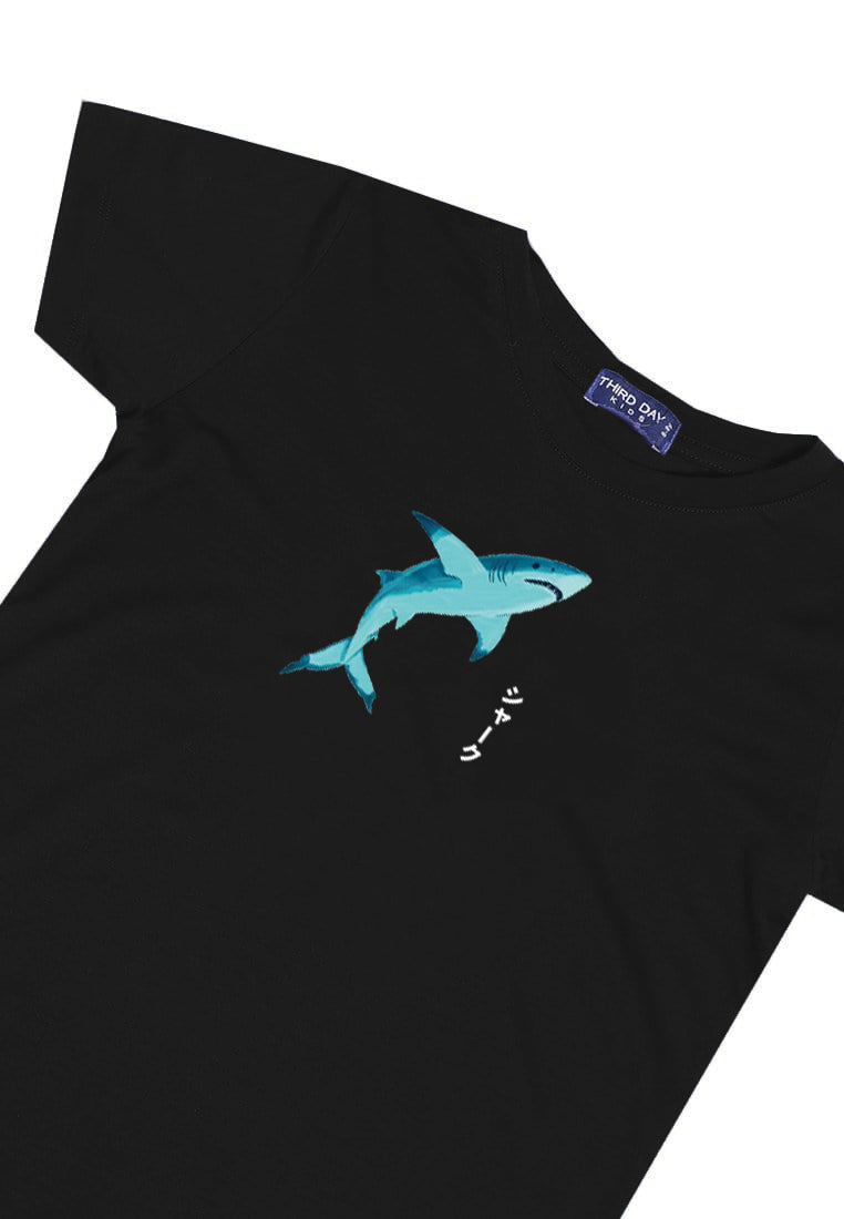 KU039 Kaos Anak Bahan Adem Halus "ikan hiu" navy