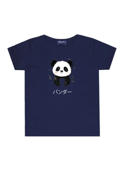 KU045 Kaos Anak Bahan Adem Halus "panda" navy
