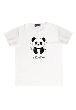 KU046 Kaos Anak Bahan Adem Halus "panda" putih