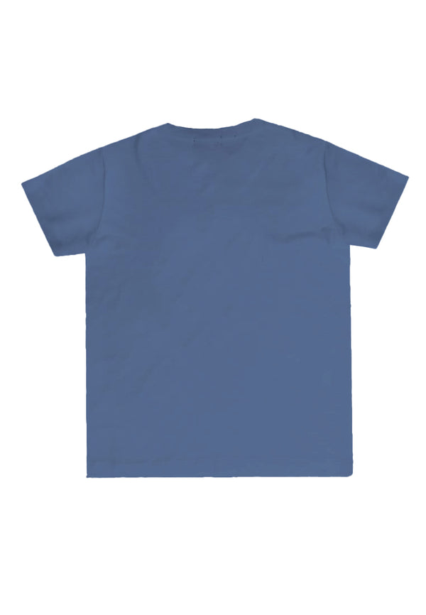 KU089 kaos anak boy girl polos biru denim