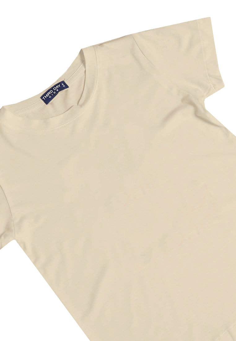 KU116 kaos anak boy girl polos cream