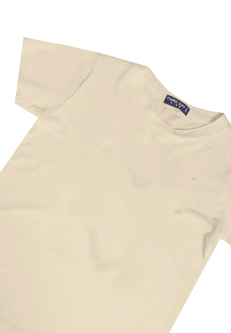 KU116 kaos anak boy girl polos cream