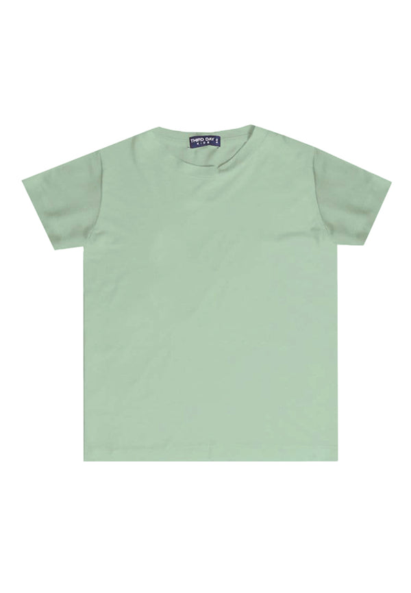 KU117 kaos anak boy girl polos hijau sage