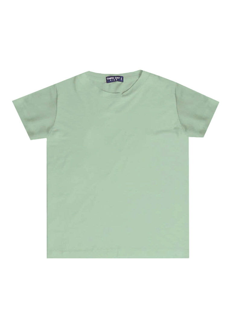 KU117 kaos anak boy girl polos hijau sage