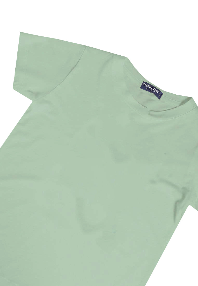 KU117 kaos anak boy girl polos hijau sage