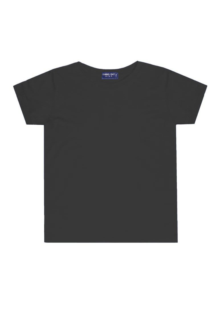 KU132 kaos anak boy girl polos denim abu tua