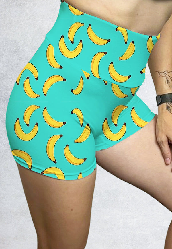 LB101 Booty Legging Gym Bermotif "banana" High Waist Wrap