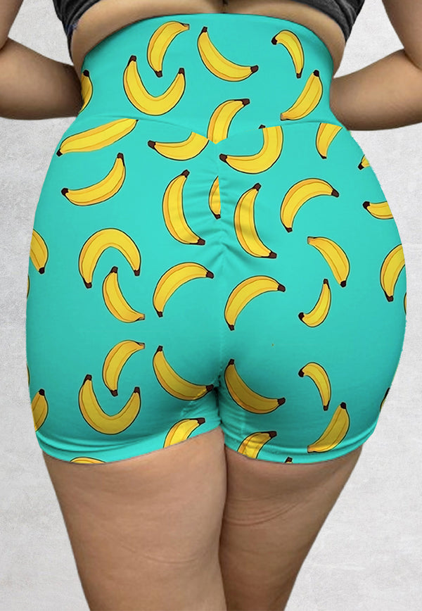 LB101 Booty Legging Gym Bermotif "banana" High Waist Wrap