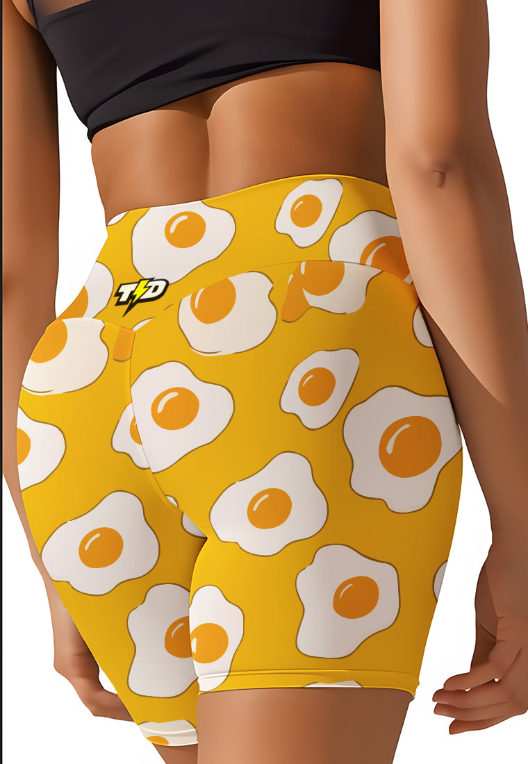 LB113 Celana Legging Td Bolt 5inch Gym Lari Yoga Crossfit "sunny side up egg"  kuning
