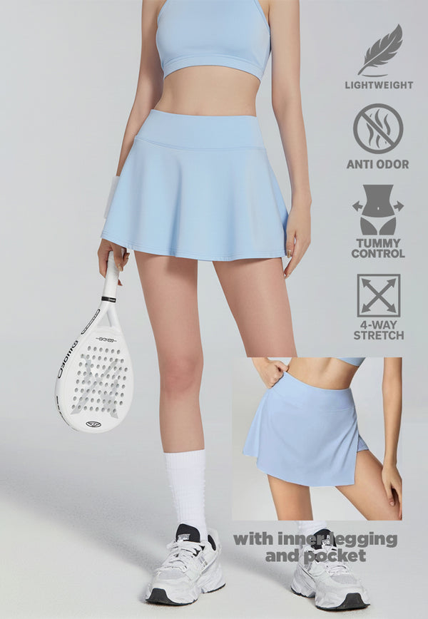 LB124 Rok Padel Tenis Wanita Skort Kantong TdBolt Biru Muda