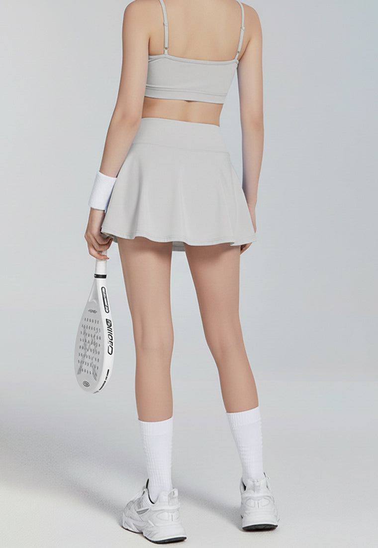 LB130 Rok Padel Tenis Wanita Legging inside Skort ada Kantong TdBolt oatmeal