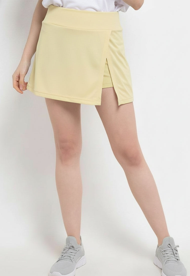 LB133 Skort Padel Wanita 2 in 1 legging dan rok "pastel yellow"