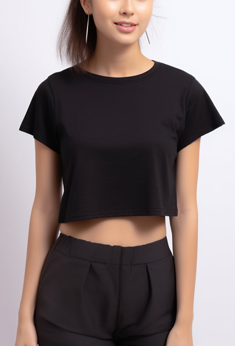 TDLA LC036 RCP crop top polos hitam