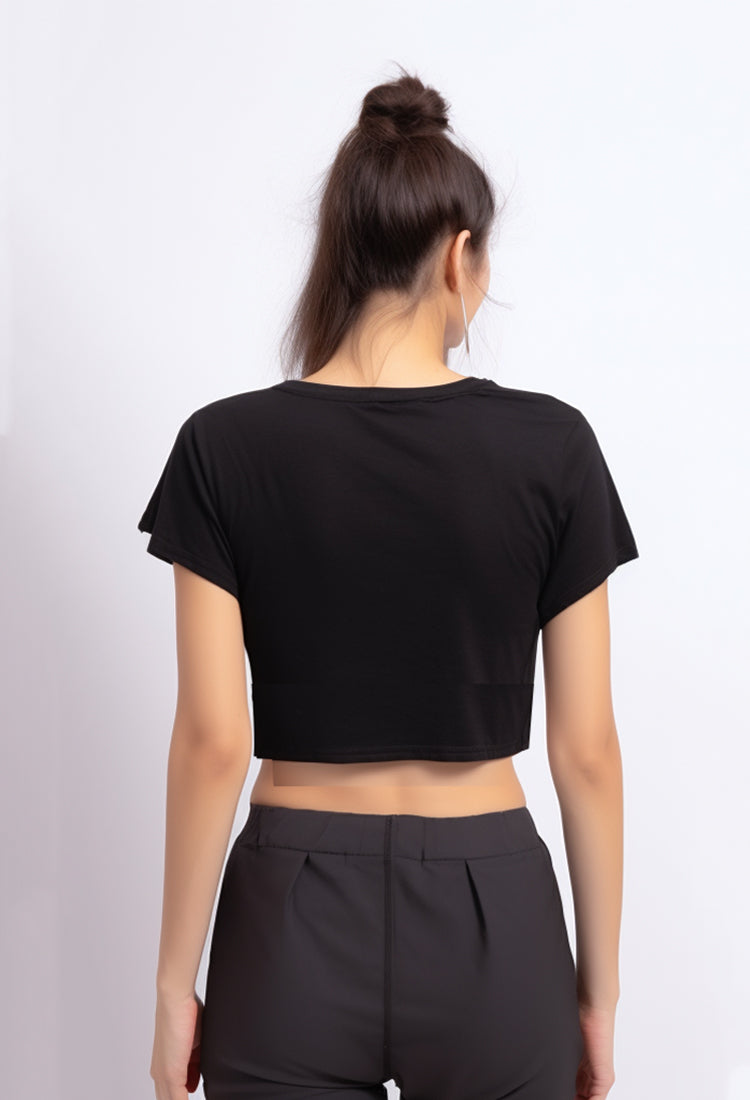 TDLA LC036 RCP crop top polos hitam