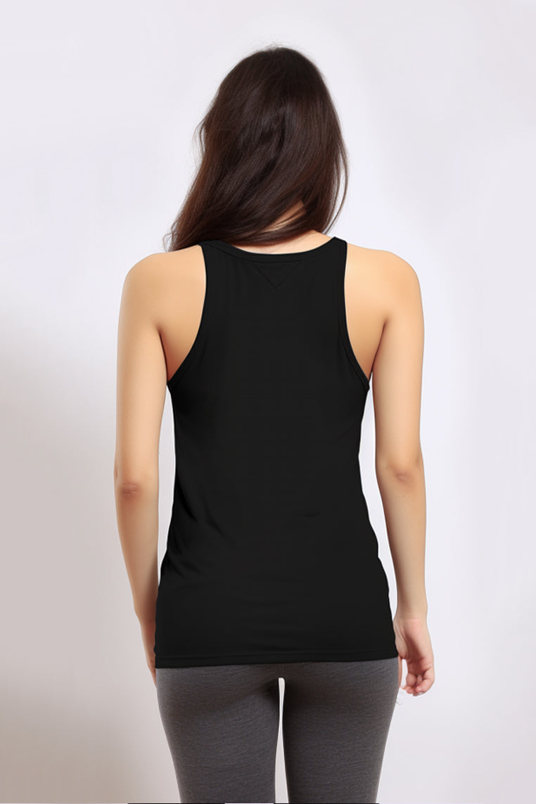 LSB57 kaos sleeveless kutung sport drifit running lari gym "in long run" hitam