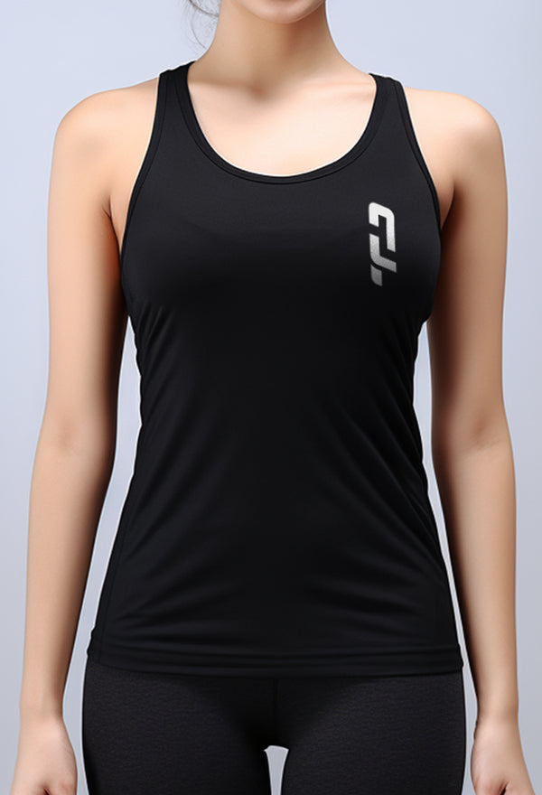 LSB66 tank top kutung wanita dri fit sleeveless gym running olahraga "td dakir ver" hitam