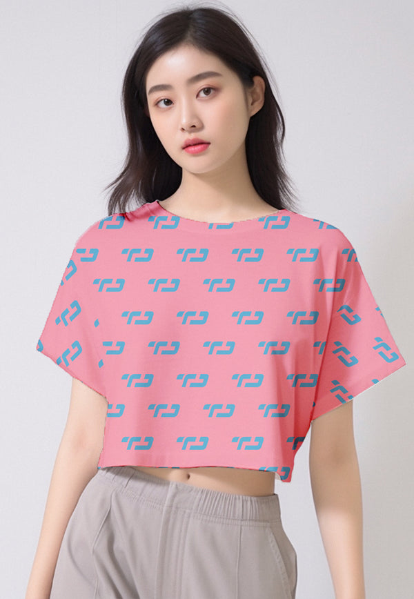 LSB74 crop top tees olahraga casual fit to xl "td cotton candy ice cream" drifit stretch
