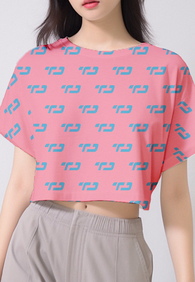 LSB74 crop top tees olahraga casual fit to xl "td cotton candy ice cream" drifit stretch