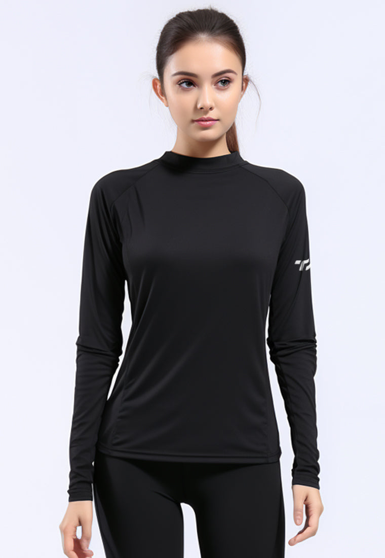 LSB76 baju olahraga drifit tangan panjang wanita hitam inner sport 