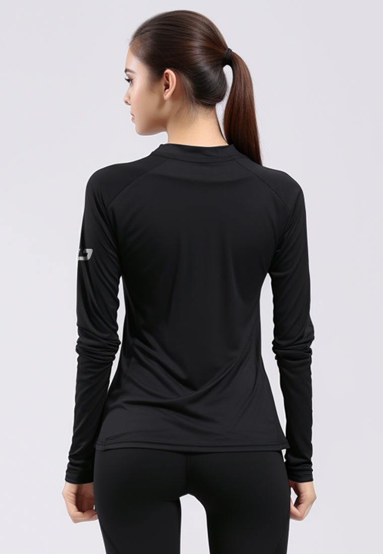 LSB76 baju olahraga drifit tangan panjang wanita hitam inner sport 