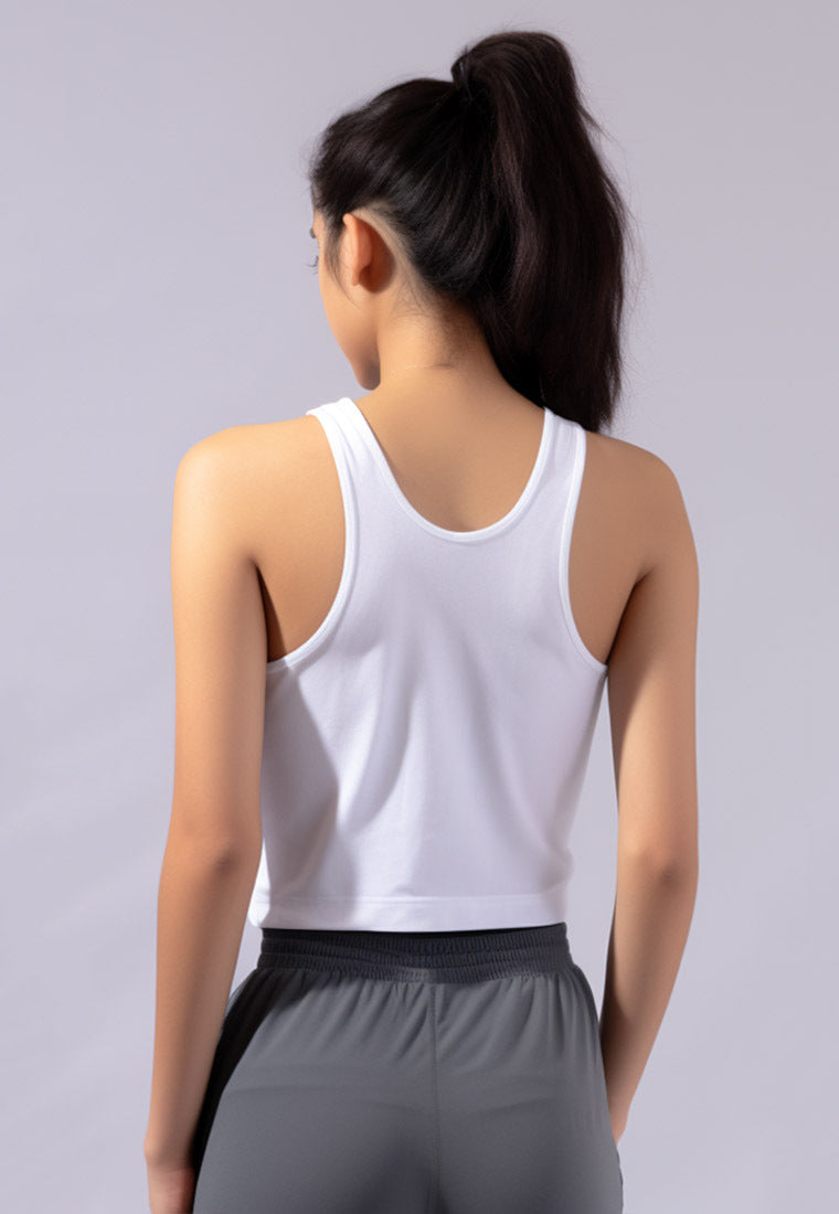 LSB86 tank top tee yoga olahraga "but first yoga" putih